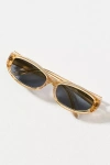 Poppy Lissiman Kaz Slim Mirrored Sunglasses In Gold