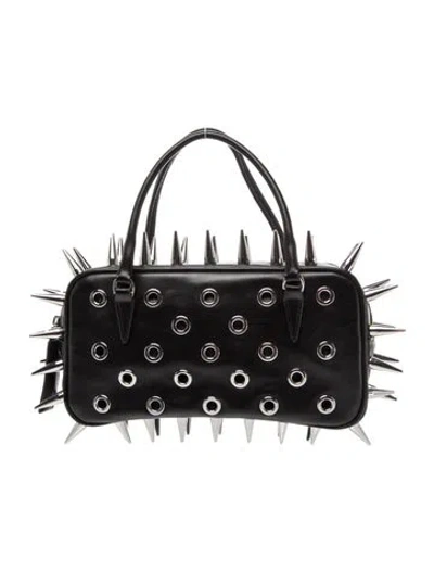 Pre-owned Poppy Lissiman Leather Top Handle Bag In Black