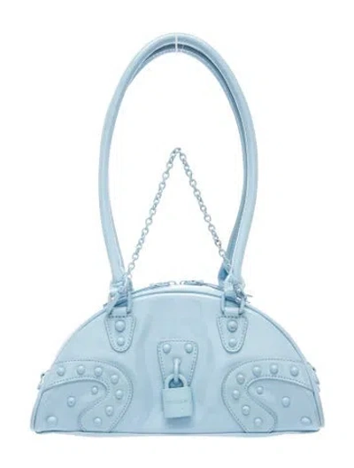 Pre-owned Poppy Lissiman Patent Leather Shoulder Bag In Blue