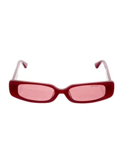 Pre-owned Poppy Lissiman Square Tinted Sunglasses In Red