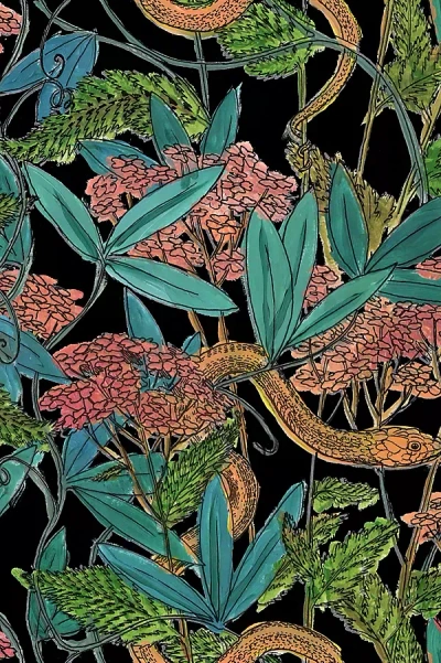 Poppy Print Studio Garden Snake Wallpaper In Multi
