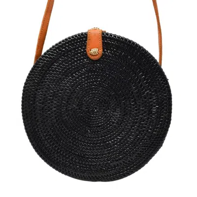 Poppy + Sage Women's Iris Black Rattan Bag