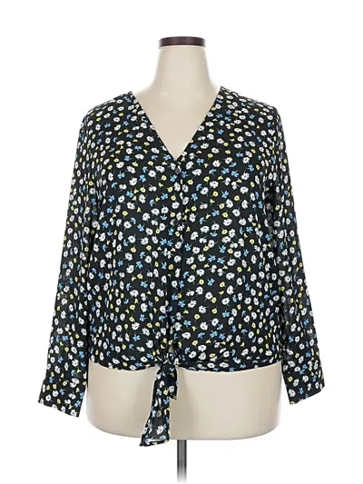 Pre-owned Popsugar 3/4 Sleeve Blouse In Blue