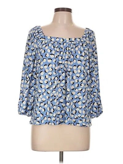 Pre-owned Popsugar 3/4 Sleeve Blouse In Blue