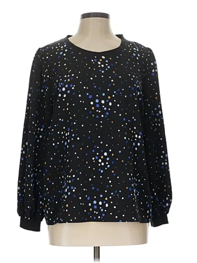 Pre-owned Popsugar Long Sleeve Blouse In Black