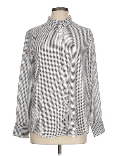 Pre-owned Popsugar Long Sleeve Blouse In Gray