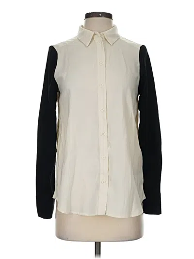 Pre-owned Popsugar Long Sleeve Blouse In Ivory