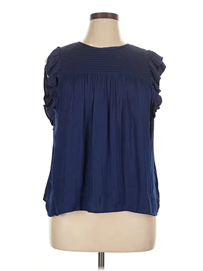 Pre-owned Popsugar Sleeveless Blouse In Blue