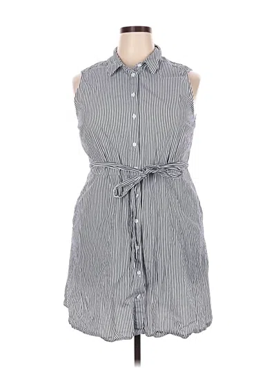 Pre-owned Popsugar Sleeveless Button Down Shirt In Gray