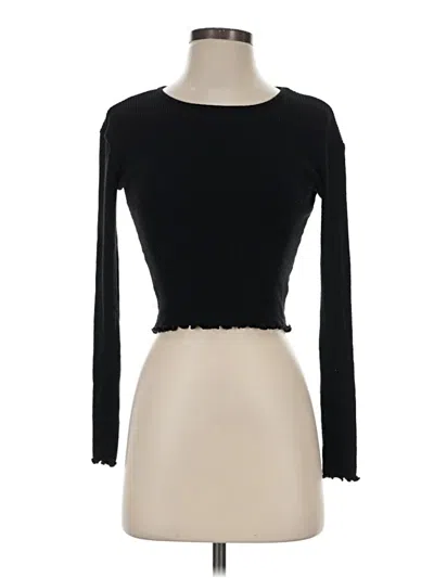 Pre-owned Popular 21 Long Sleeve Top Black Boatneck Tops