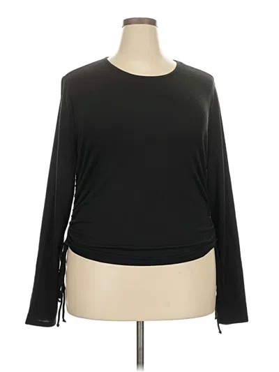 Pre-owned Popular 21 Long Sleeve Top Black Boatneck Tops