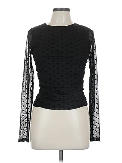 Pre-owned Popular 21 Long Sleeve Top Black Mock Neckline Tops