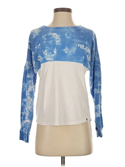 Pre-owned Popular 21 Long Sleeve Top Blue Boatneck Tops