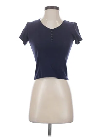 Pre-owned Popular 21 Short Sleeve Henley Shirt In Blue