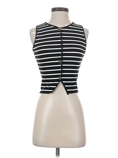 Pre-owned Popular 21 Sleeveless Top Black Keyhole Neckline Tops