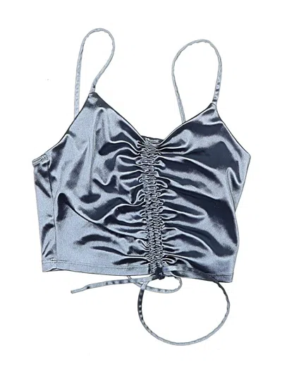 Pre-owned Popular 21 Sleeveless Top Blue Halter Neckline Tops