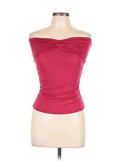 Pre-owned Popular 21 Sleeveless Top Burgundy Strapless Neckline Tops