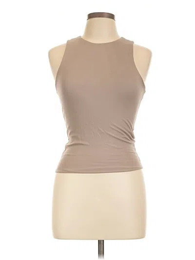Pre-owned Popular 21 Tank Top Tan Halter Neckline Tops