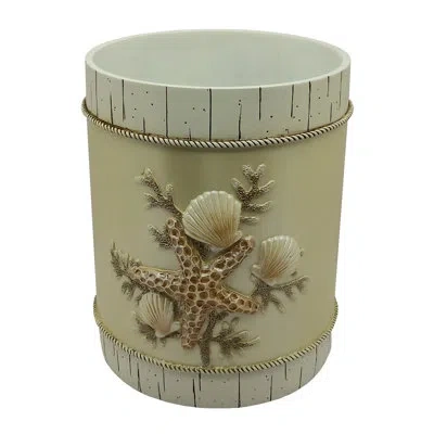 Popular Bath Beach Time 6.5 Gallon Waste Basket In Ivory