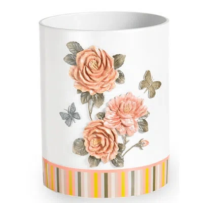 Popular Bath Beautifly Waste Basket In Peach