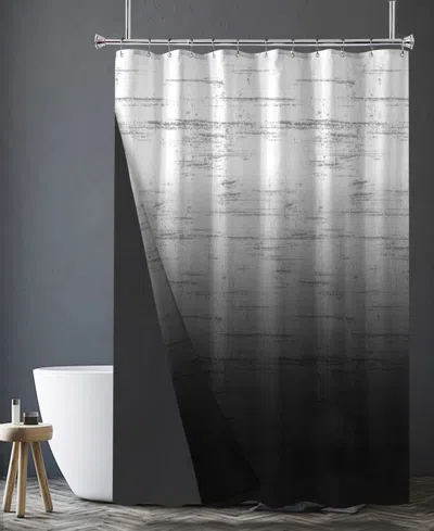 Popular Bath Grunge Ombre 14-piece Shower Curtain And Liner Set In Black