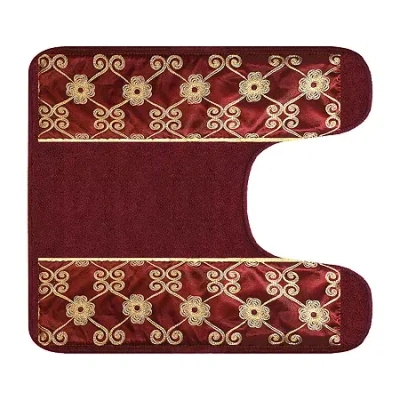 Popular Bath Monte Rose Bath Rug Collection In Red
