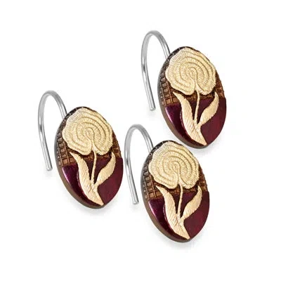 Popular Bath Ombre Rose Shower Curtain Hooks In Burgundy