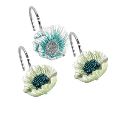 Popular Bath Poppy Fields Shower Curtain Hooks In Sky Blue,green