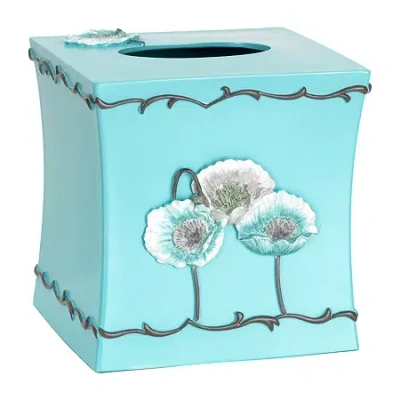 Popular Bath Poppy Fields Tissue Box Cover In Blue