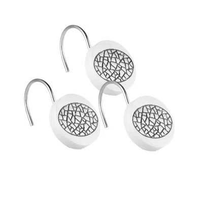 Popular Bath White Sinatra Shower Curtain Hooks In White;black;silver