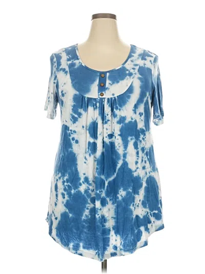 Pre-owned Popyoung Short Sleeve Blouse In Blue