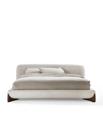 Porada Walnut Softbay Bed In White