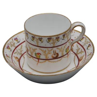 Pre-owned Porcelaine De Paris - Coffee Cup And Saucer 'litron', Late 18th Century In Gray