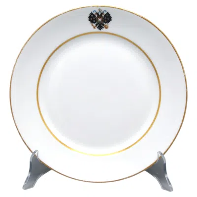 Pre-owned Porcelaine De Paris Kuznetsov - Plate From Imperial Russian Service, Late 19th Century In Gray