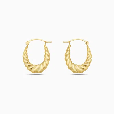 Pori Jewelry 10k Gold Braided Oval Hoop Earrings