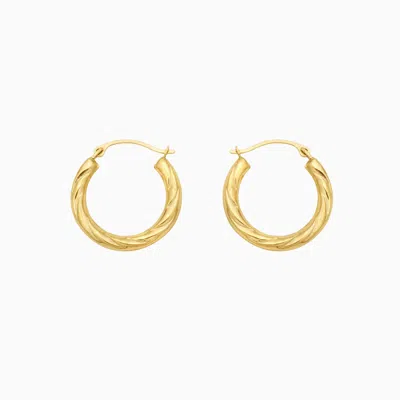 Pori Jewelry 10k Gold Slash Twist Diamond Cut Hoop Earrings