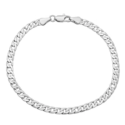 Pori Jewelry 14k Gold Curb Cuban Link Chain Bracelet In Silver