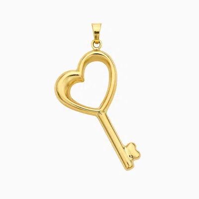 Pori Jewelry 14k Gold Cute And Dainty Heart Shape Key Pendant