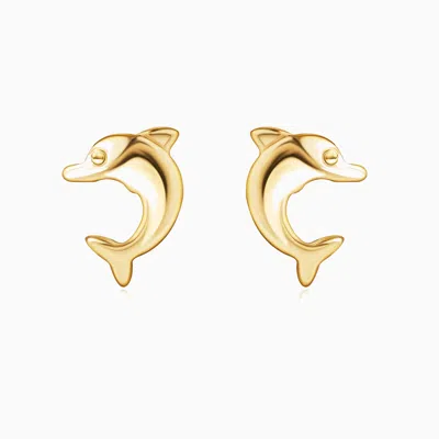 Pori Jewelry 14k Gold Dolphin Small Stud Earrings