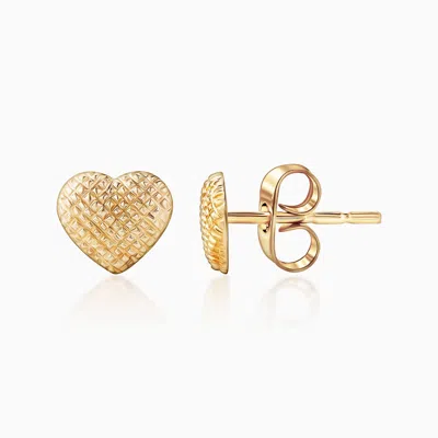 Pori Jewelry 14k Gold Heart Small Stud Earrings