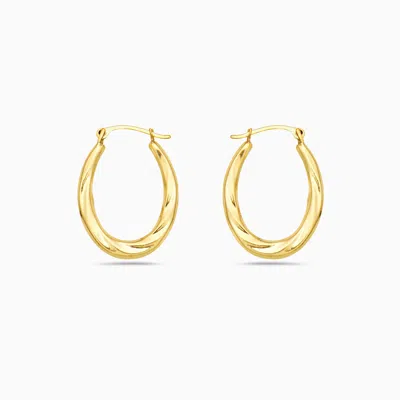 Pori Jewelry 14k Gold Oval Hoop Earrings