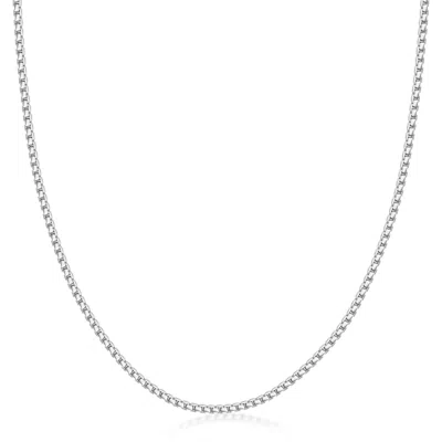 Pori Jewelry 14k Gold Round Box Chain Necklace In Silver