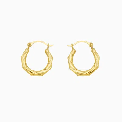 Pori Jewelry 14k Gold Twisted Hexegonal Hoop Earrings
