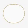 PORI JEWELRY SOLID GOLD FIGARO 3+1 LINK CHAIN ANKLET