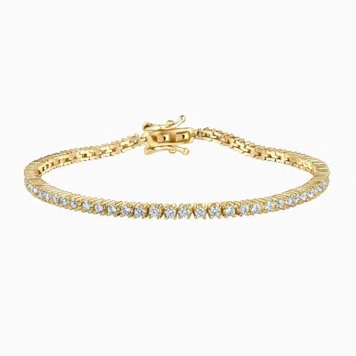 Pori Jewelry Sterling Silver Everyday Tennis Bracelet In Gold