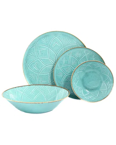 Porland Christina Seasons 4-piece Place Setting Set In Turquoise
