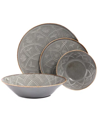 Porland Christina 4pc Place Setting With Serving Bowl In Gray