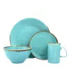 Porland Christina Seasons 4-piece Place Setting Set In Turquoise