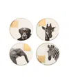 PORLAND WILD LIFE 4 PIECE COASTER SET, SERVICE FOR 4