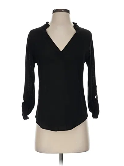 Pre-owned Porridge 3/4 Sleeve Blouse In Black